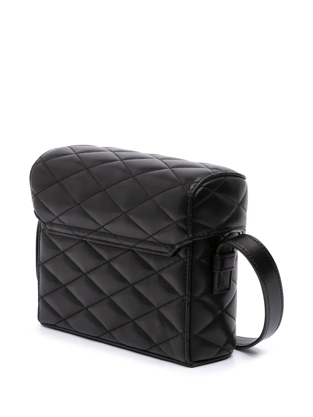 Pre-owned Saint Laurent 2023 Quilted Lambskin Monogram June Box Bag Crossbody Bag In Black