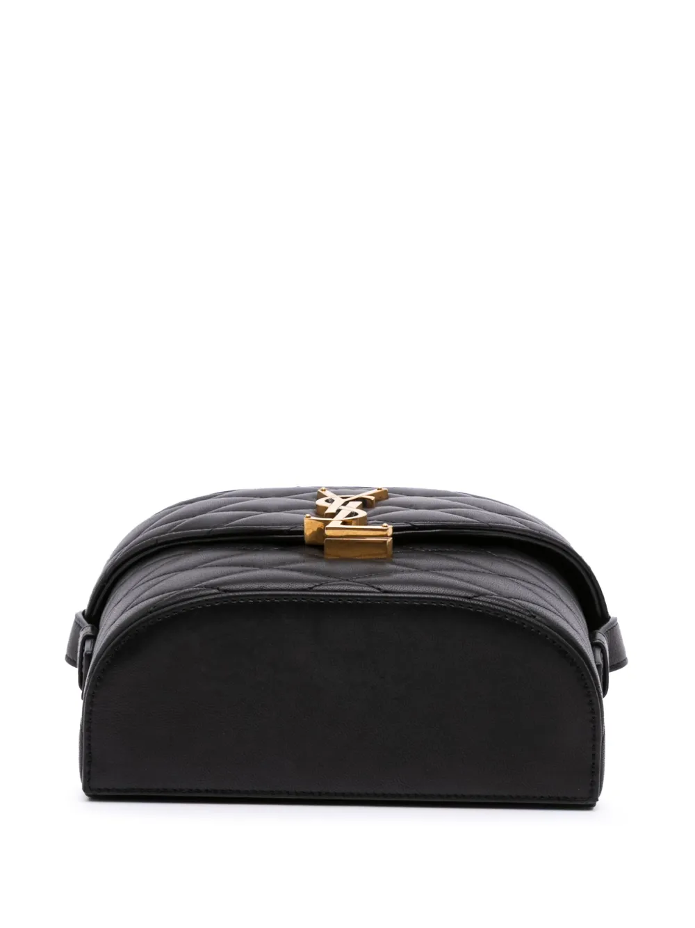 Pre-owned Saint Laurent 2023 Quilted Lambskin Monogram June Box Bag Crossbody Bag In Black