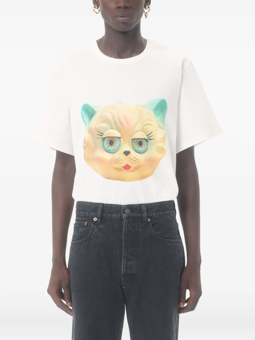 Valentino Garavani Le Chat de la Maison T-shirt met print Wit