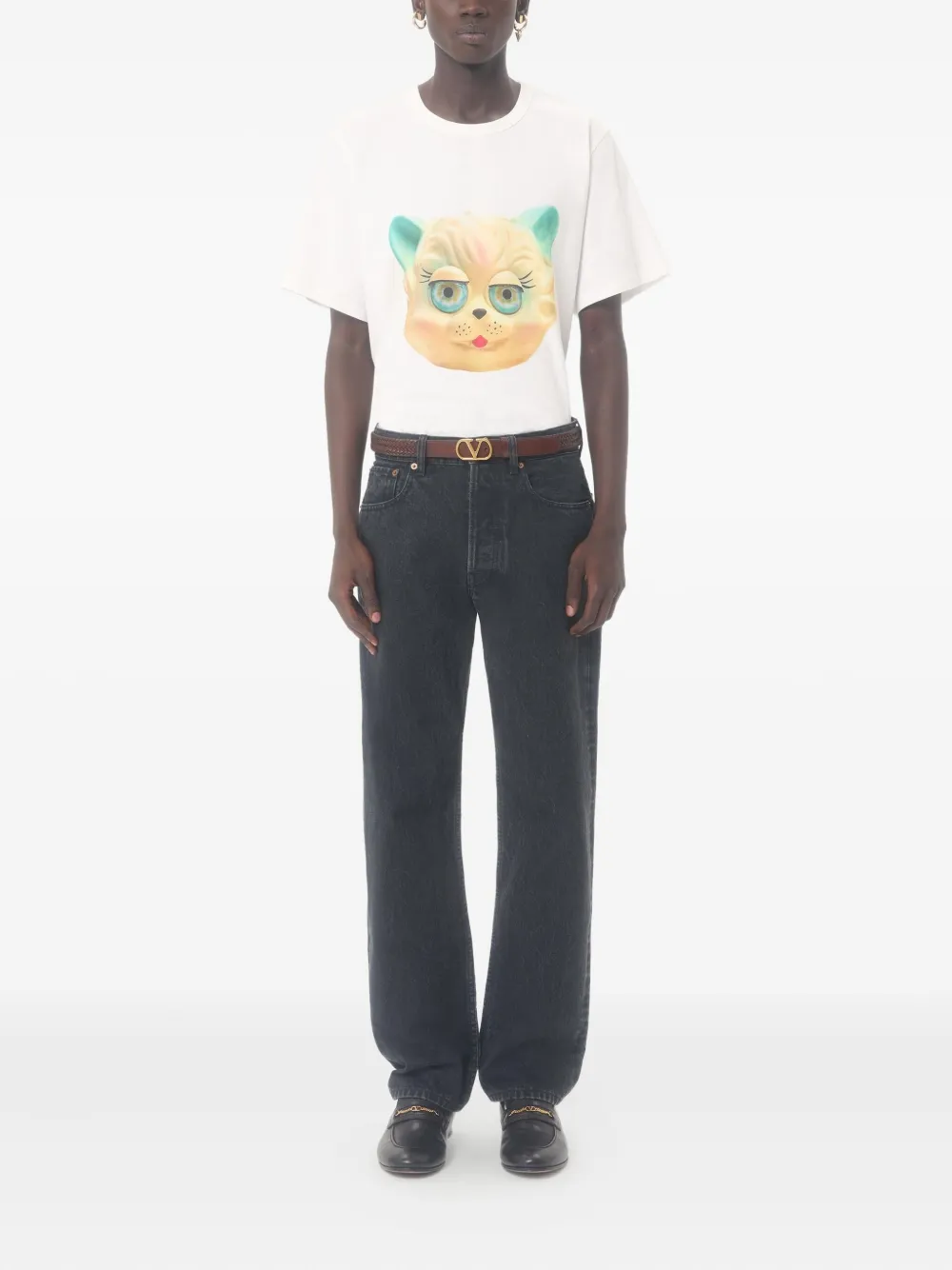 Valentino Garavani Le Chat de la Maison-print T-Shirt - Wit