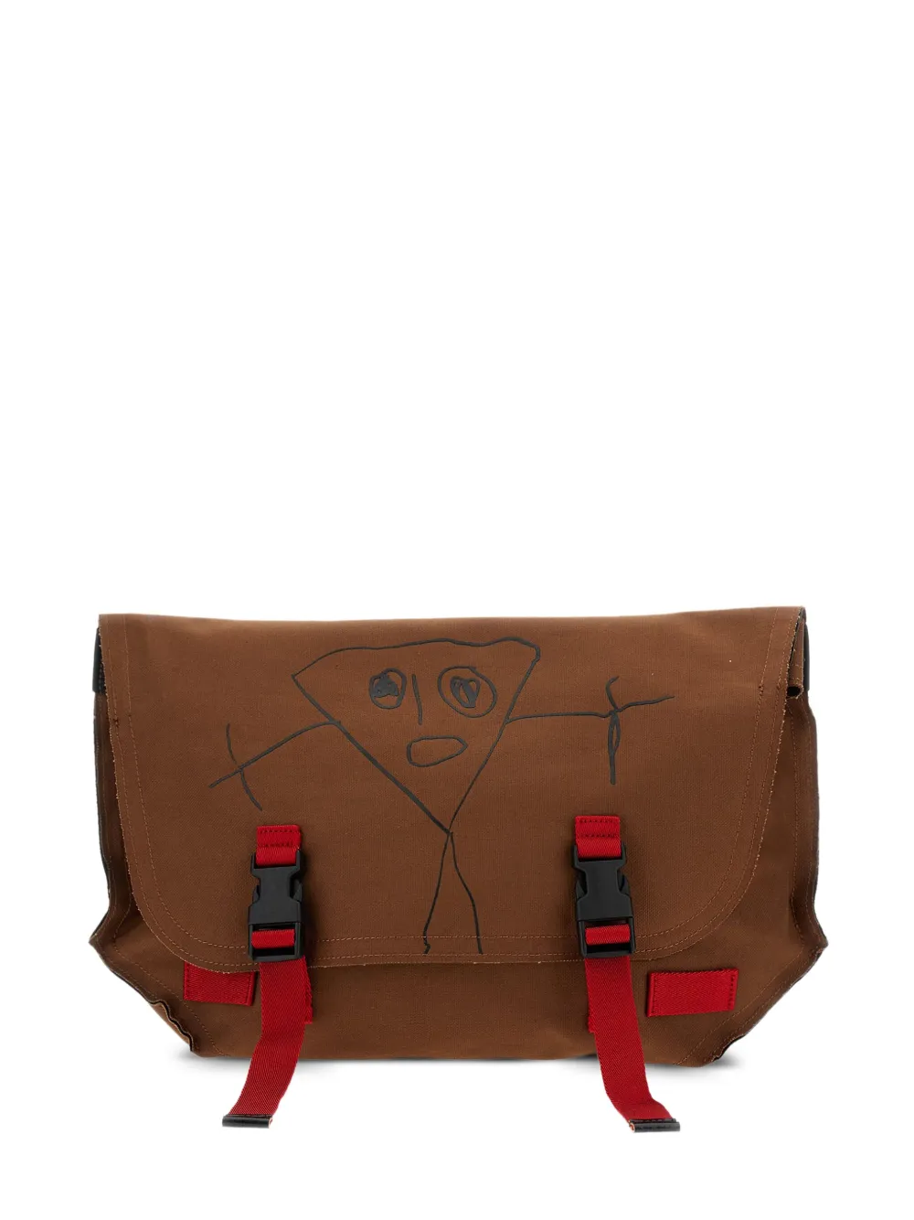 Plan C doodle-print buckled shoulder bag | Brown | Image 1