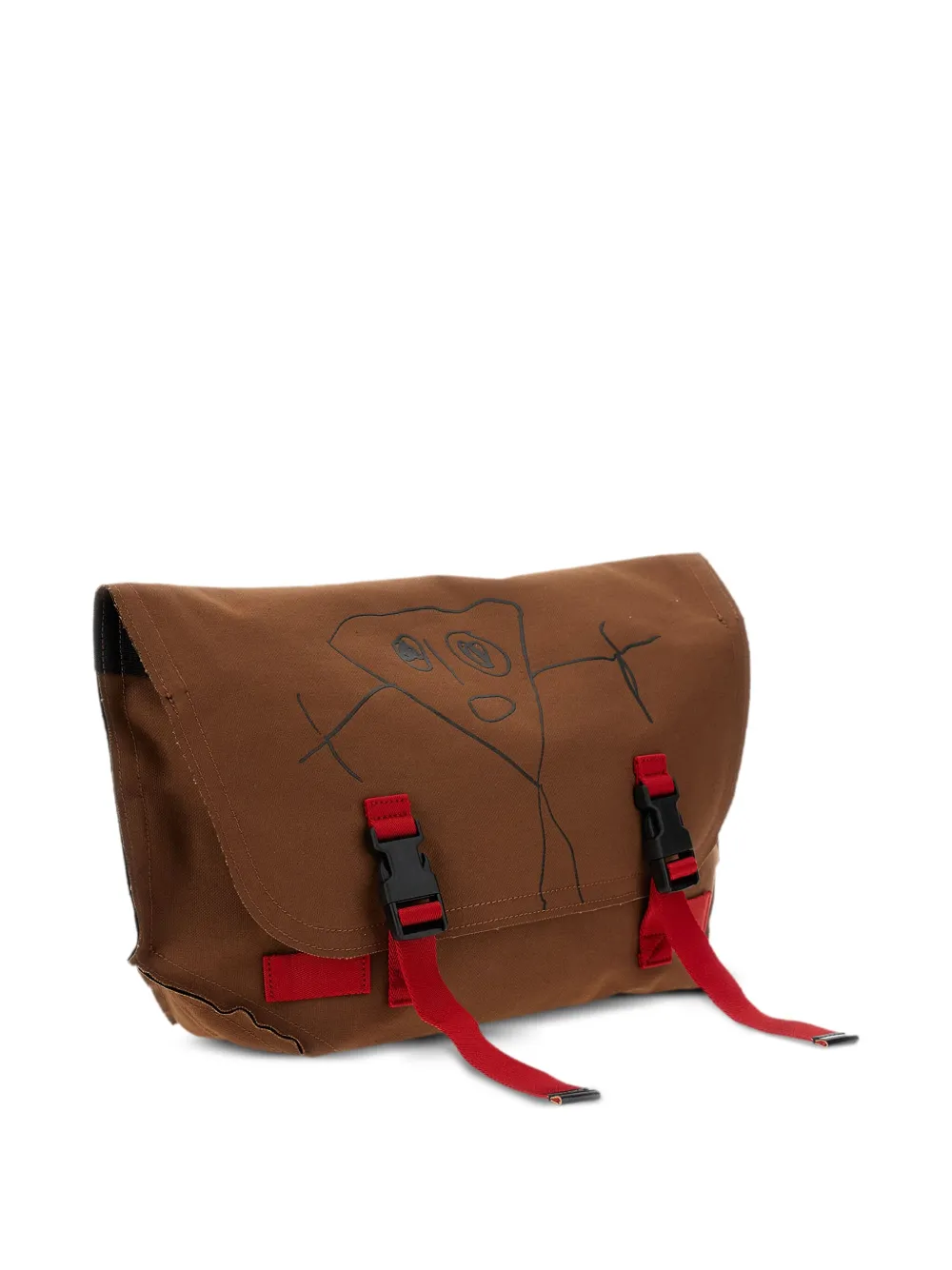 Plan C Schoudertas met print en gesp Bruin