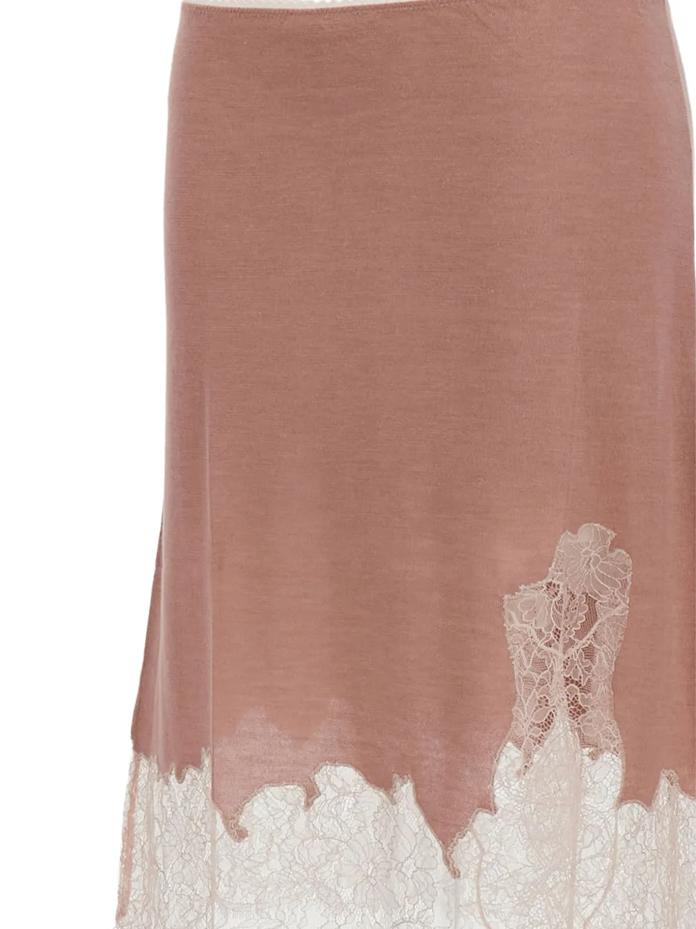 FENDI lace-trimmed wool skirt Roze