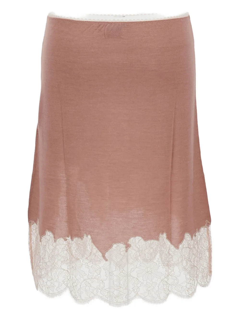 FENDI lace-trimmed wool skirt Roze