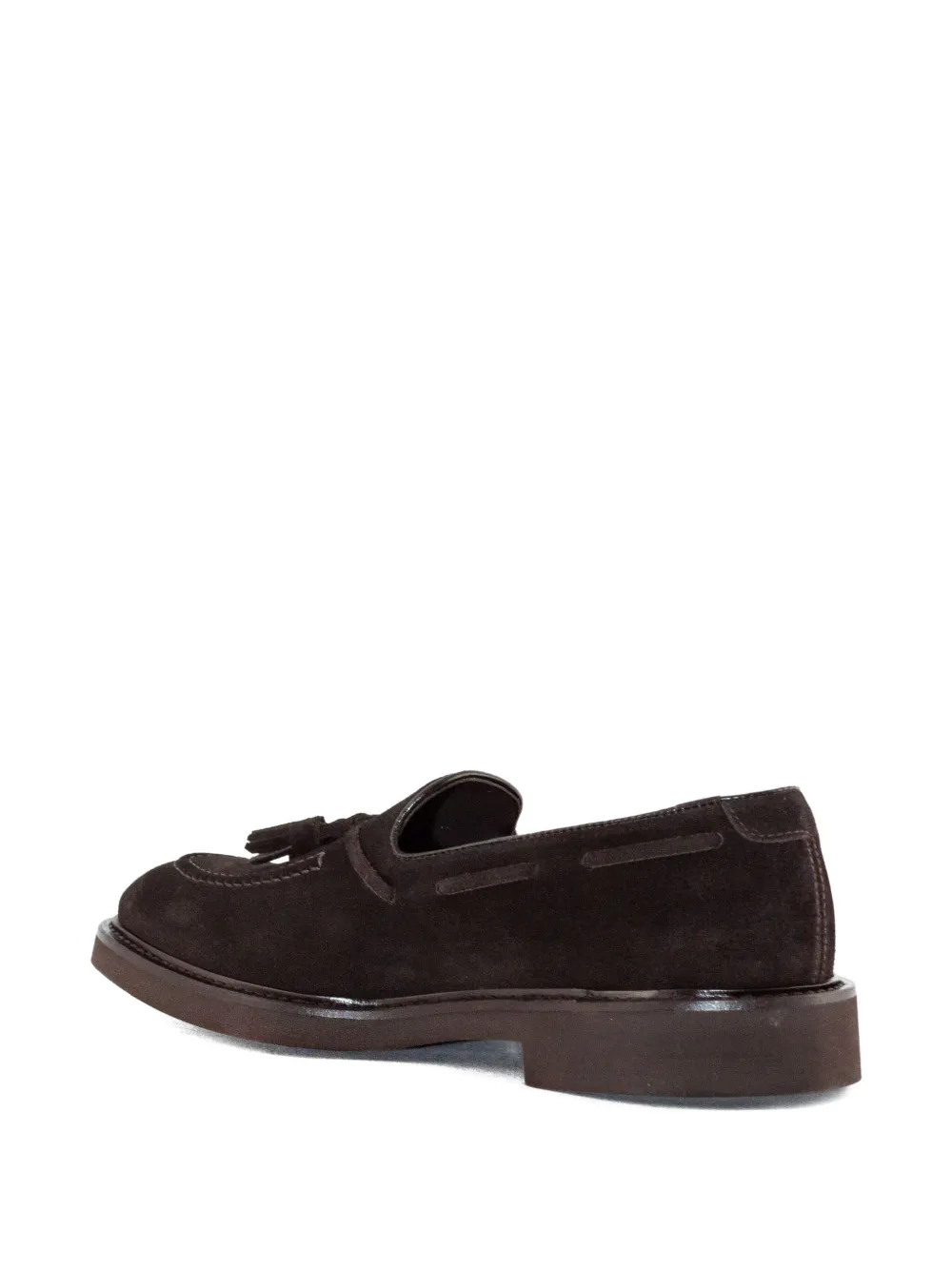 Doucal's tassel-detail suede loafers Brown