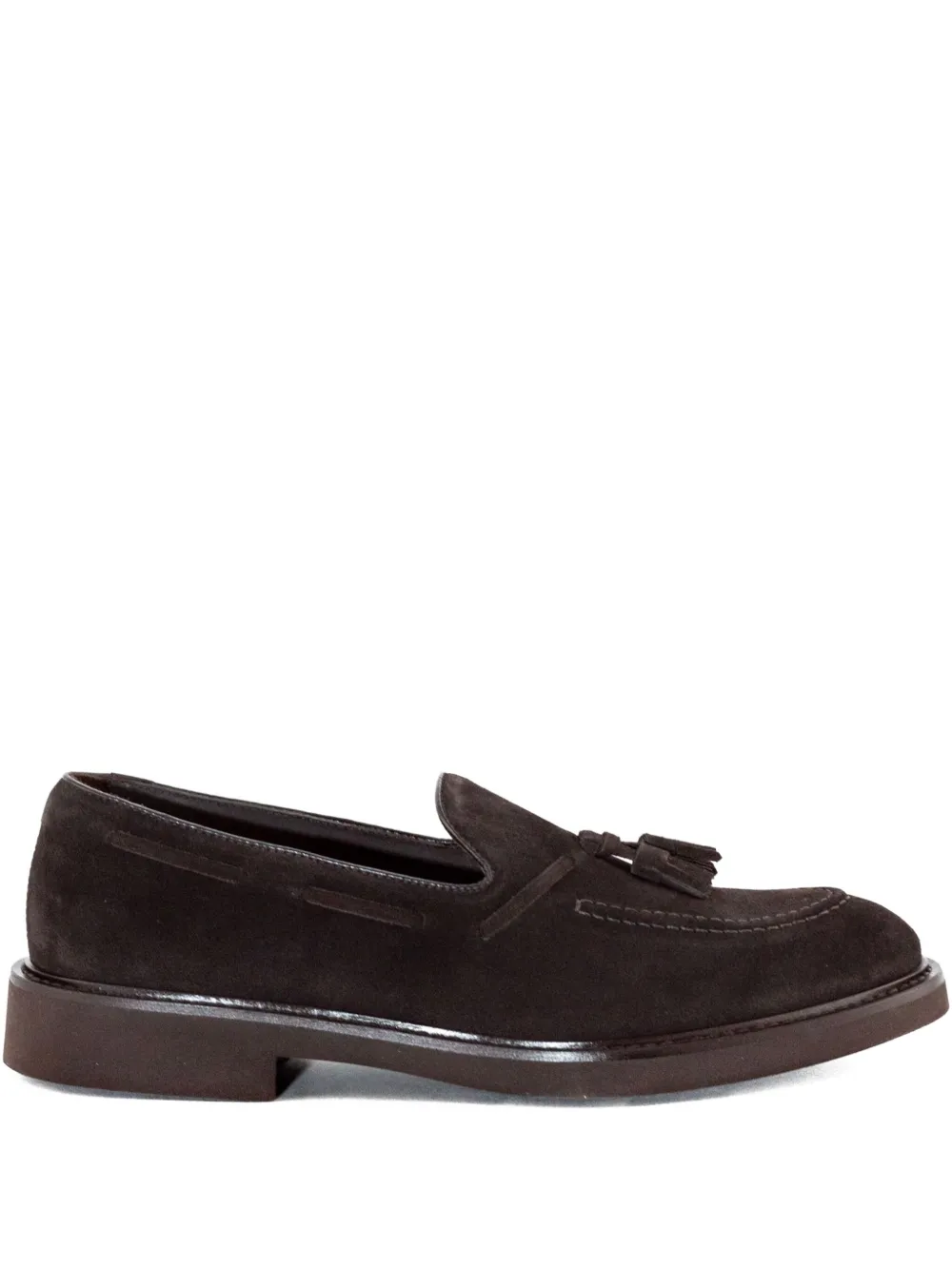 Doucal's tassel-detail suede loafers Brown