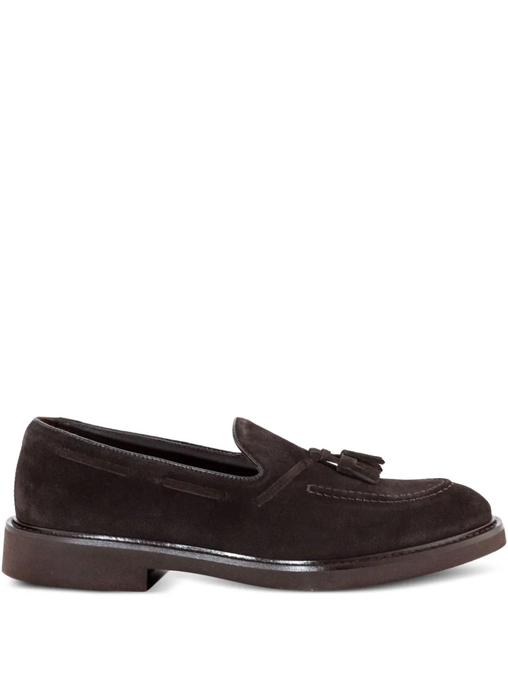 Doucal's tassel-detail suede loafers Brown