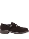 Doucal's double-buckle suede monk shoes - Brown