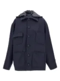 Plan C patch-pocket hooded jacket - Blue