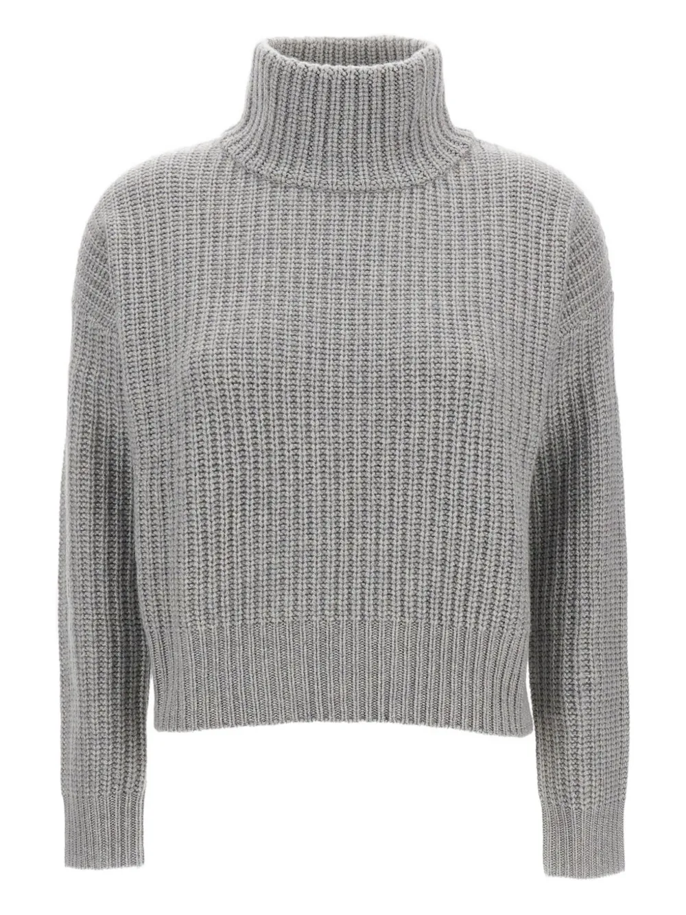 Lisa Yang High-neck Ribbed Sweater In Gray