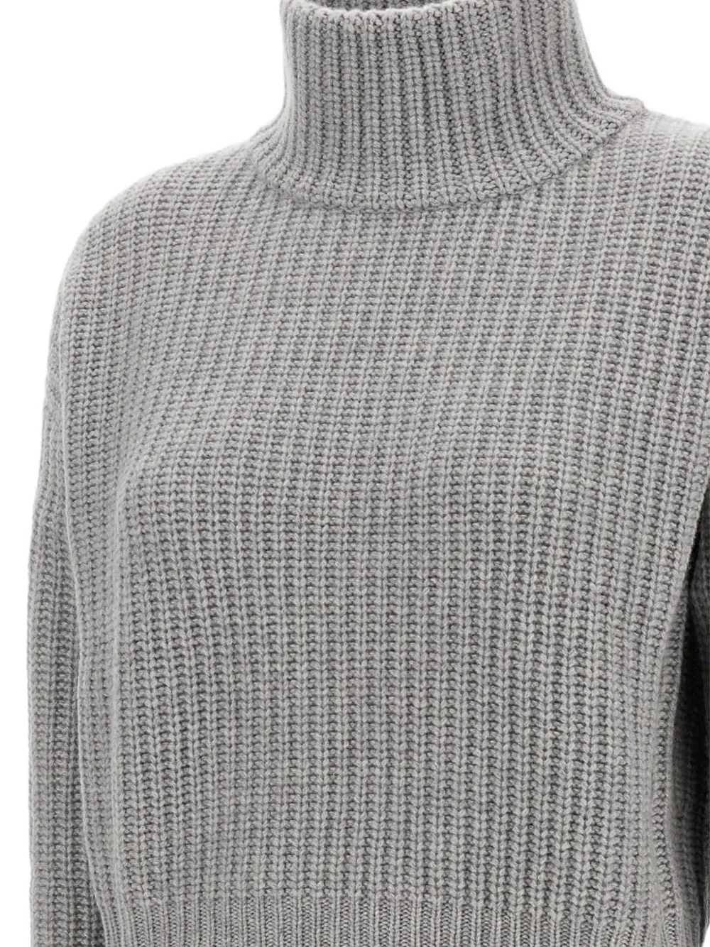 Lisa Yang High-neck Ribbed Sweater In Gray