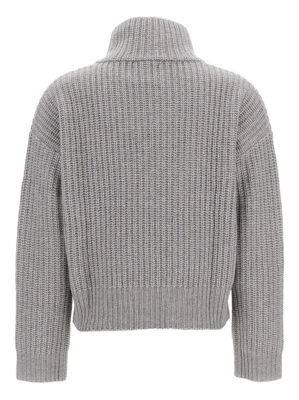 Lisa Yang High-neck Ribbed Sweater In Gray