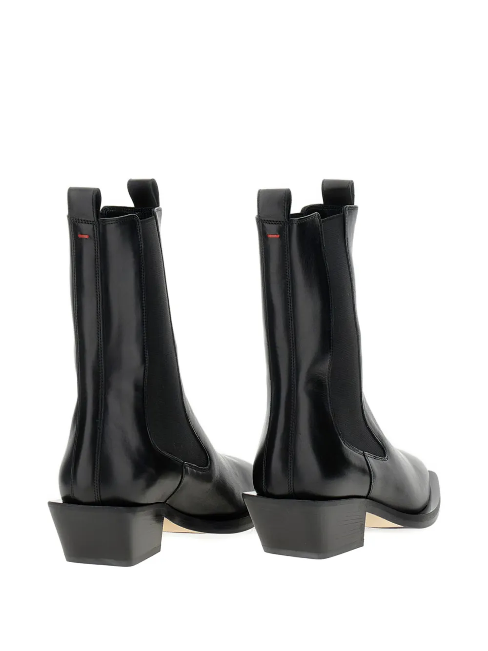 Aeyde Leather Pointed-toe Boots In Black