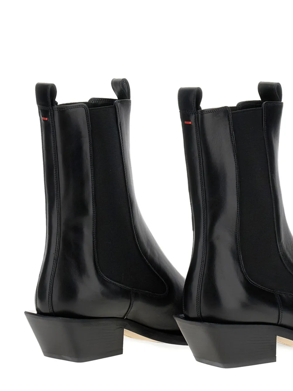 Aeyde Leather Pointed-toe Boots In Black