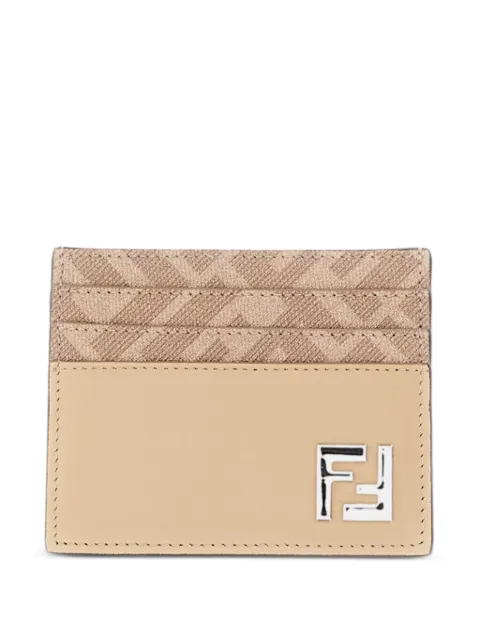 FENDI Squared logo-plaque leather cardholder