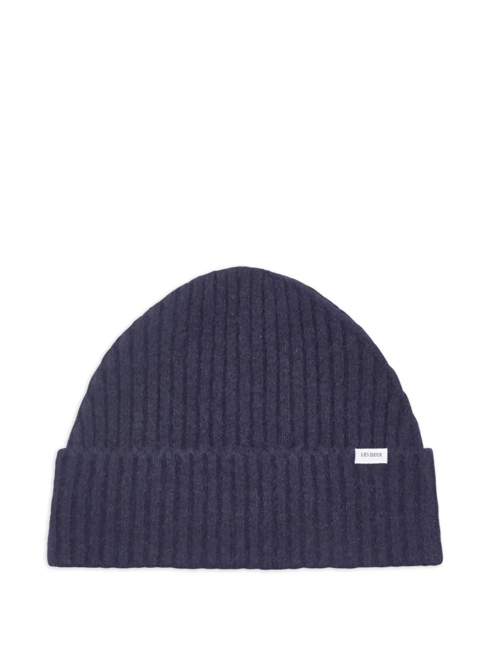 Les Deux ribbed logo beanie | Blue | Image 1