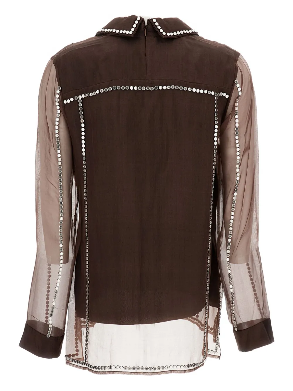 Wales Bonner V-neck stud-embellished blouse - Bruin