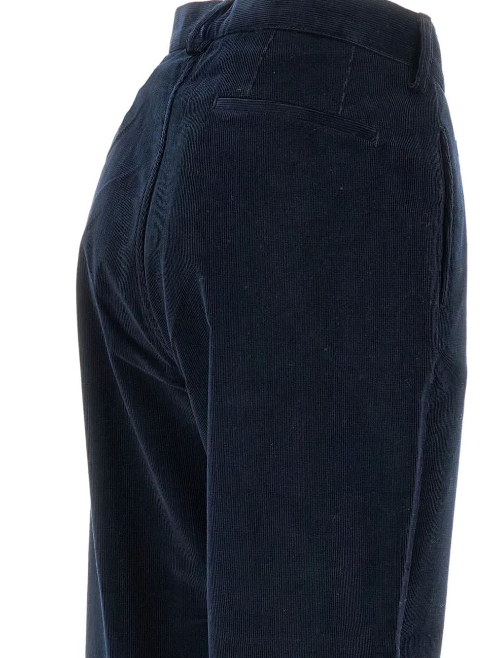 Sibel Saral Ribfluwelen broek met knoop Blauw
