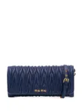 Miu Miu Pre-Owned 2010-2025 Matelasse Lambskin Wallet On Chain crossbody bag - Blue