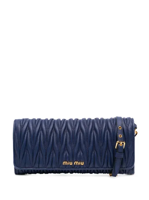 Miu Miu Pre-Owned 2010-2025 Matelasse Lambskin Wallet On Chain crossbody bag