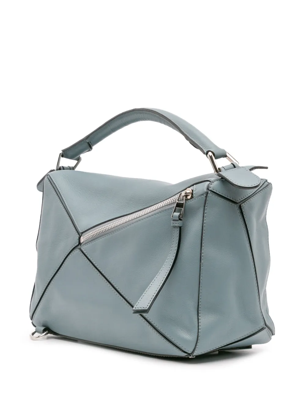 Pre-owned Loewe 2016 Medium Calfskin Puzzle Satchel In Blue