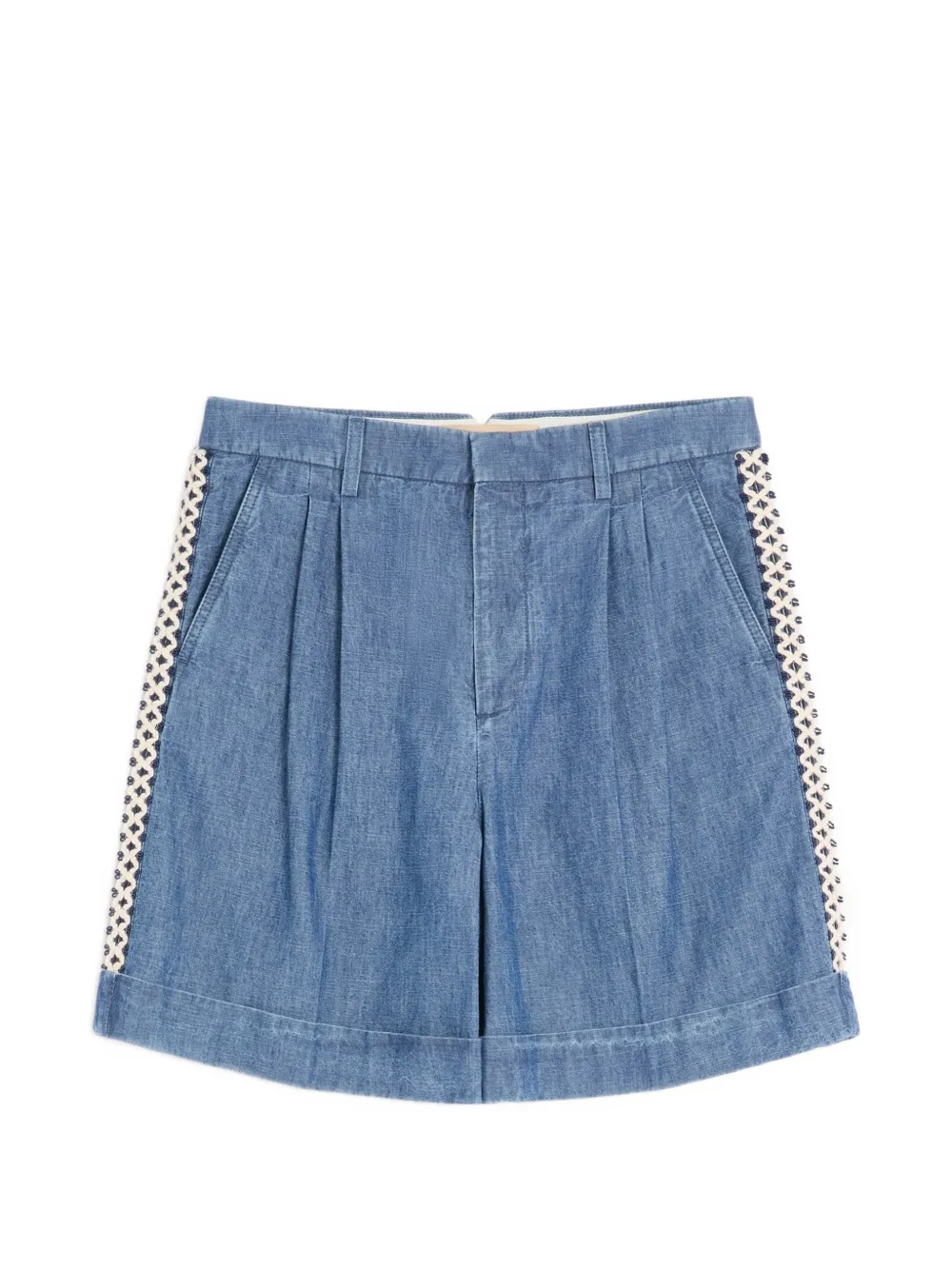 Valentino Garavani Shorts aus Denim mit Häkeldetail - Blau