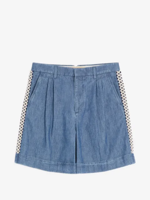 Valentino Garavani short en jean à détails en crochet