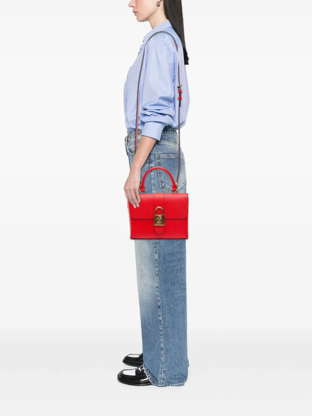 Pre-owned Louis Vuitton 2019 Epi Locky Bb Satchel In Red