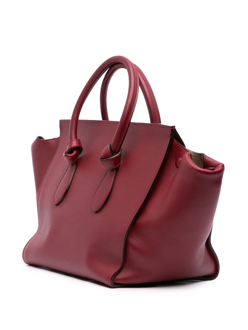 Pre-owned Celine 2018 Medium Smooth Calfskin Tie Knot Tote Bag In Red