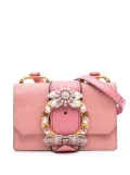 Miu Miu Pre-Owned 2010-2025 Goatskin Madras Soft Calf Crystal Embellished crossbody bag - Pink