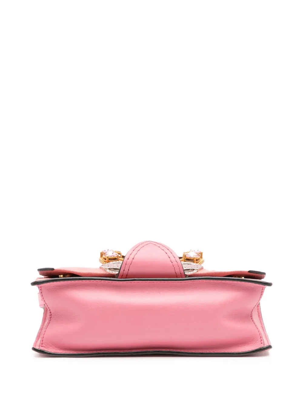 Pre-owned Miu Miu 2010-2025 Goatskin Madras Soft Calf Crystal Embellished Crossbody Bag In Pink