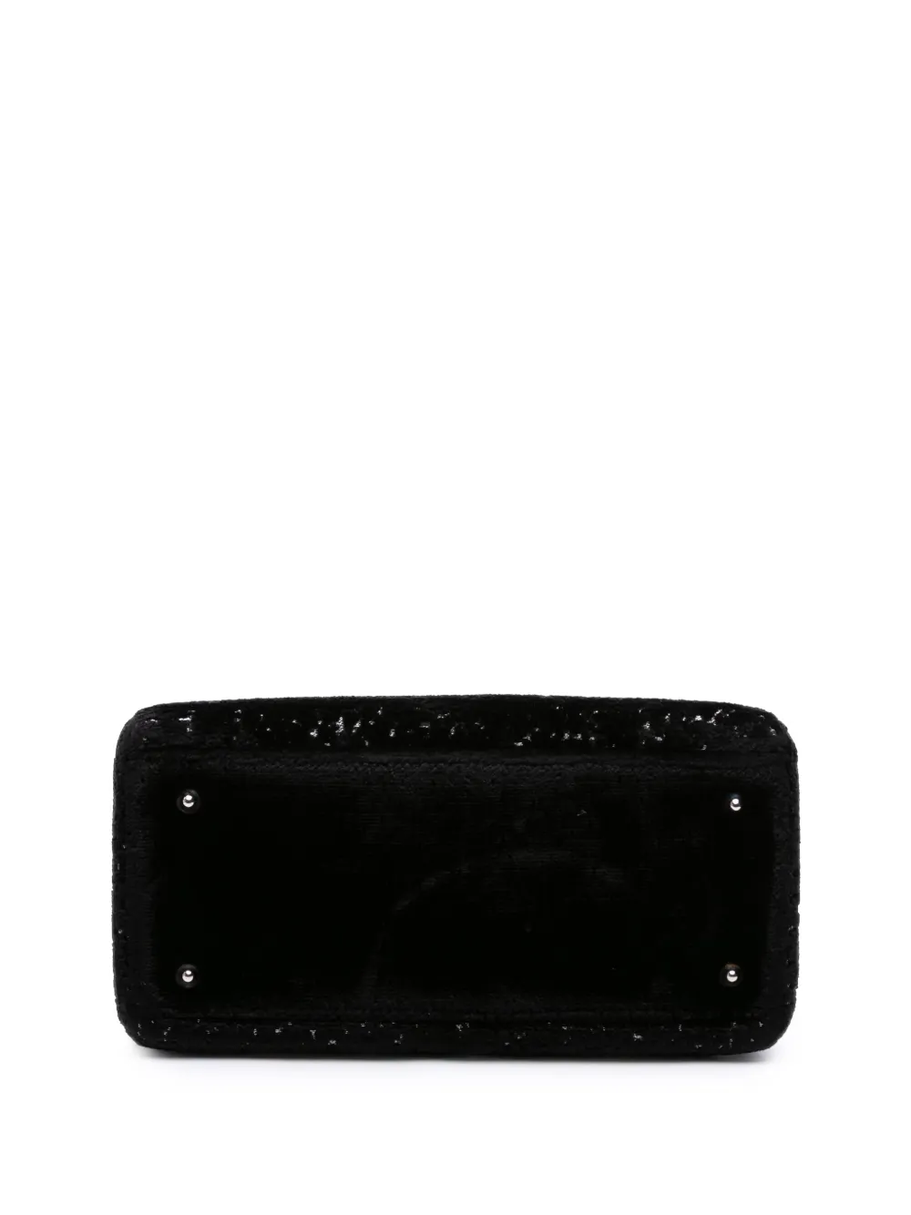 Pre-owned Dior 2014 Medium Velvet And Canvas Lady  Satchel In Black