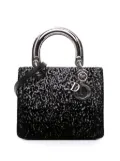 Christian Dior Pre-Owned 2014 Medium Velvet and Canvas Lady Dior satchel - Black