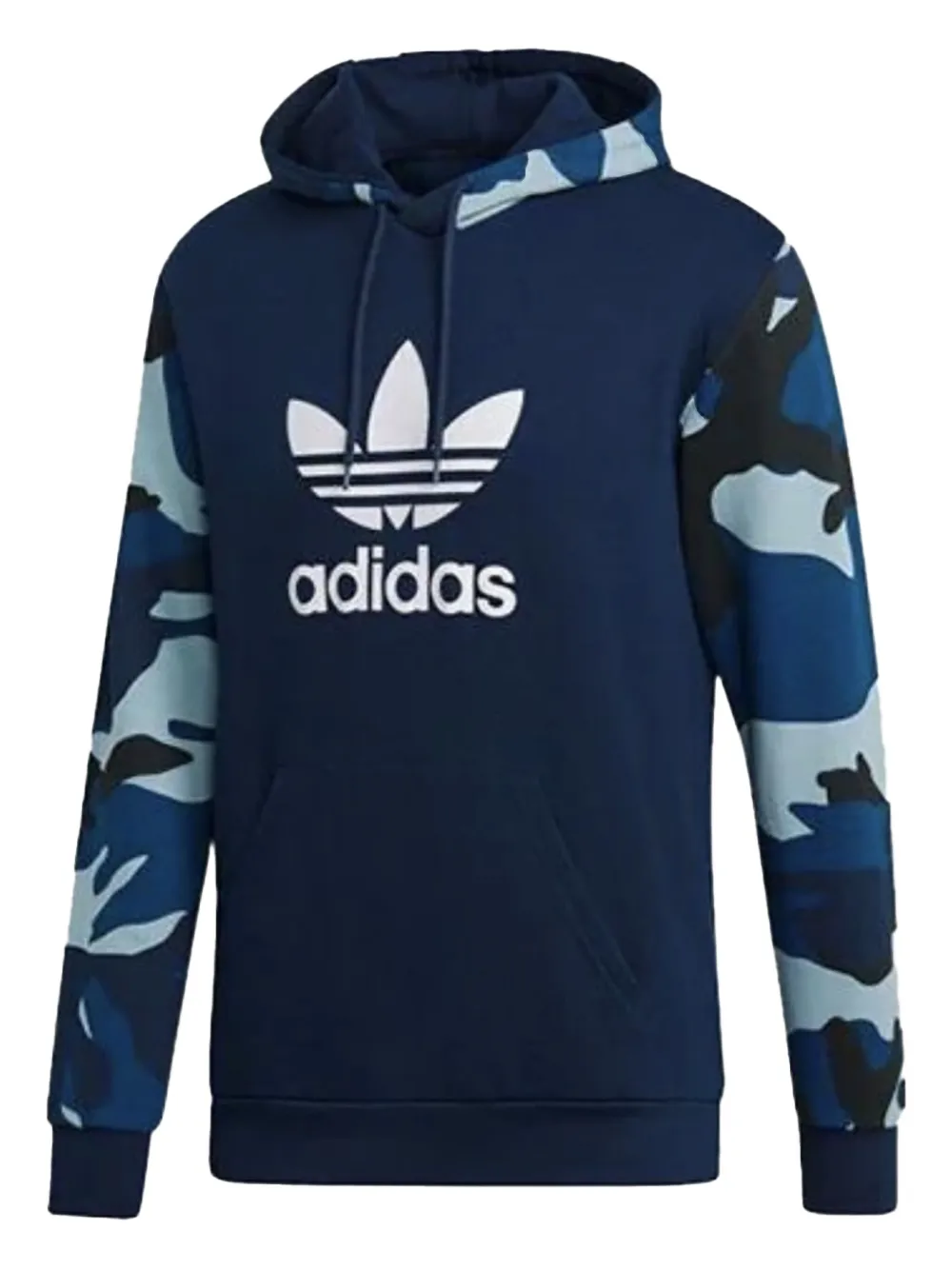 adidas camouflage-panelled hoodie Blauw