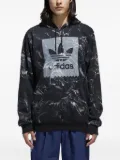 adidas marble-print logo hoodie - Blue