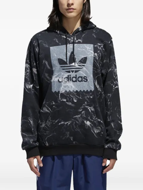 adidas marble-print logo hoodie