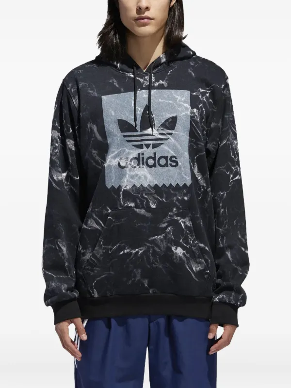 Adidas marble-print Logo Hoodie Blue FARFETCH PH