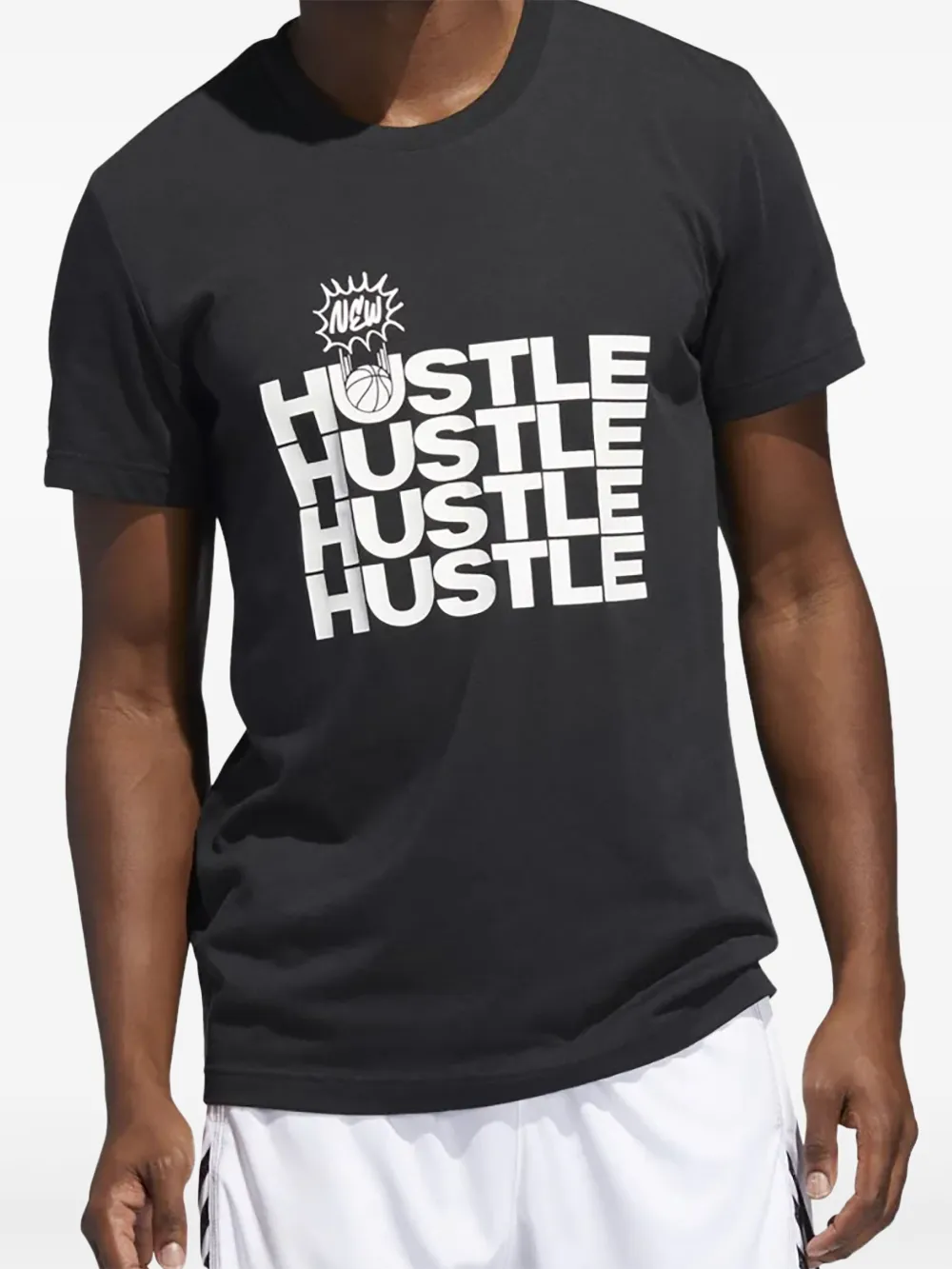 adidas New Hustle T-shirt Zwart