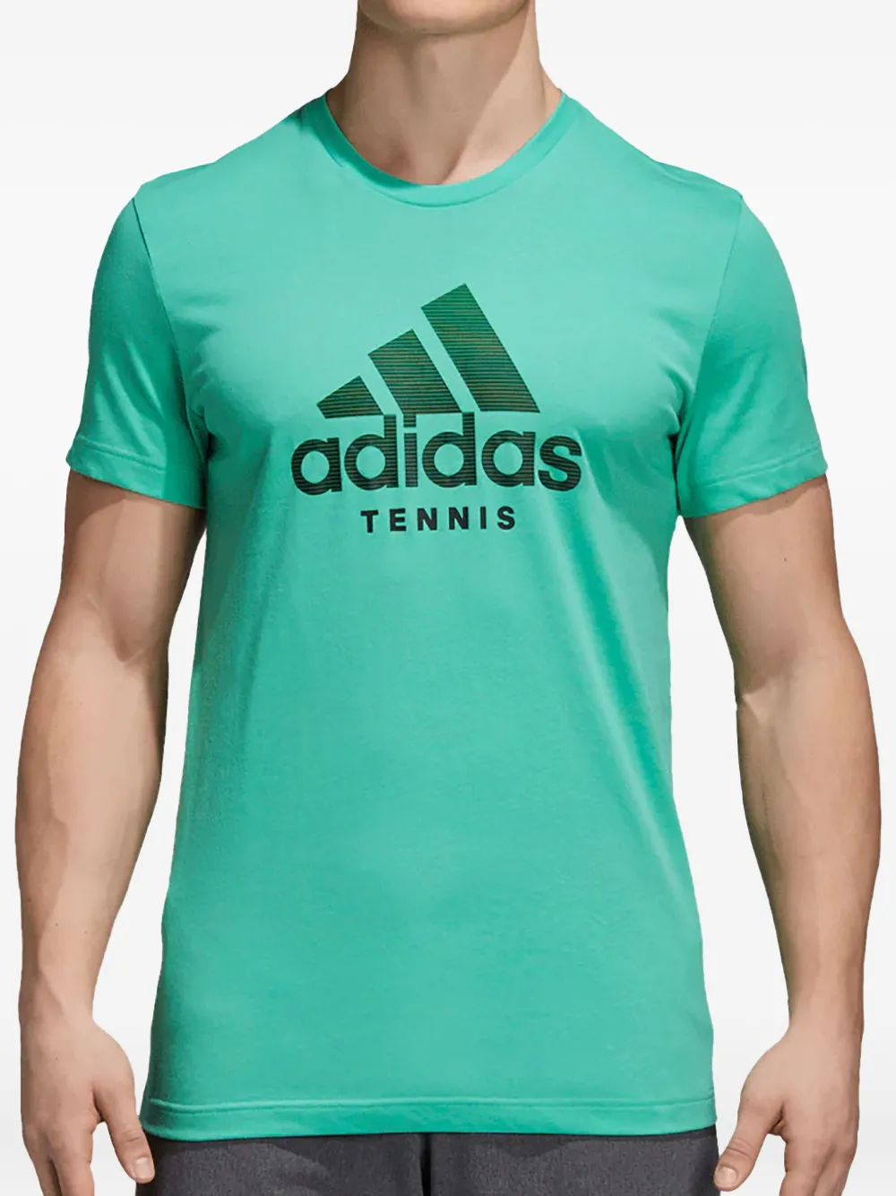 adidas logo-print crew-neck T-shirt Groen