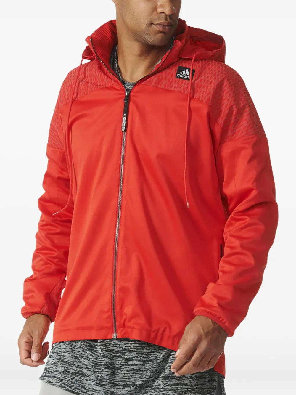 adidas Stadium Basketball League "Scarlet Red Black" jacket Rood