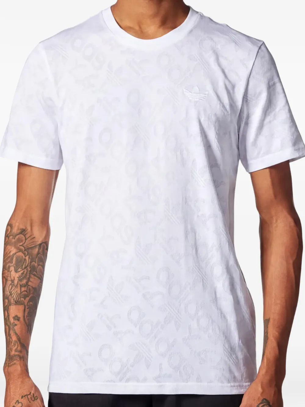 adidas jacquard-logo T-shirt Wit