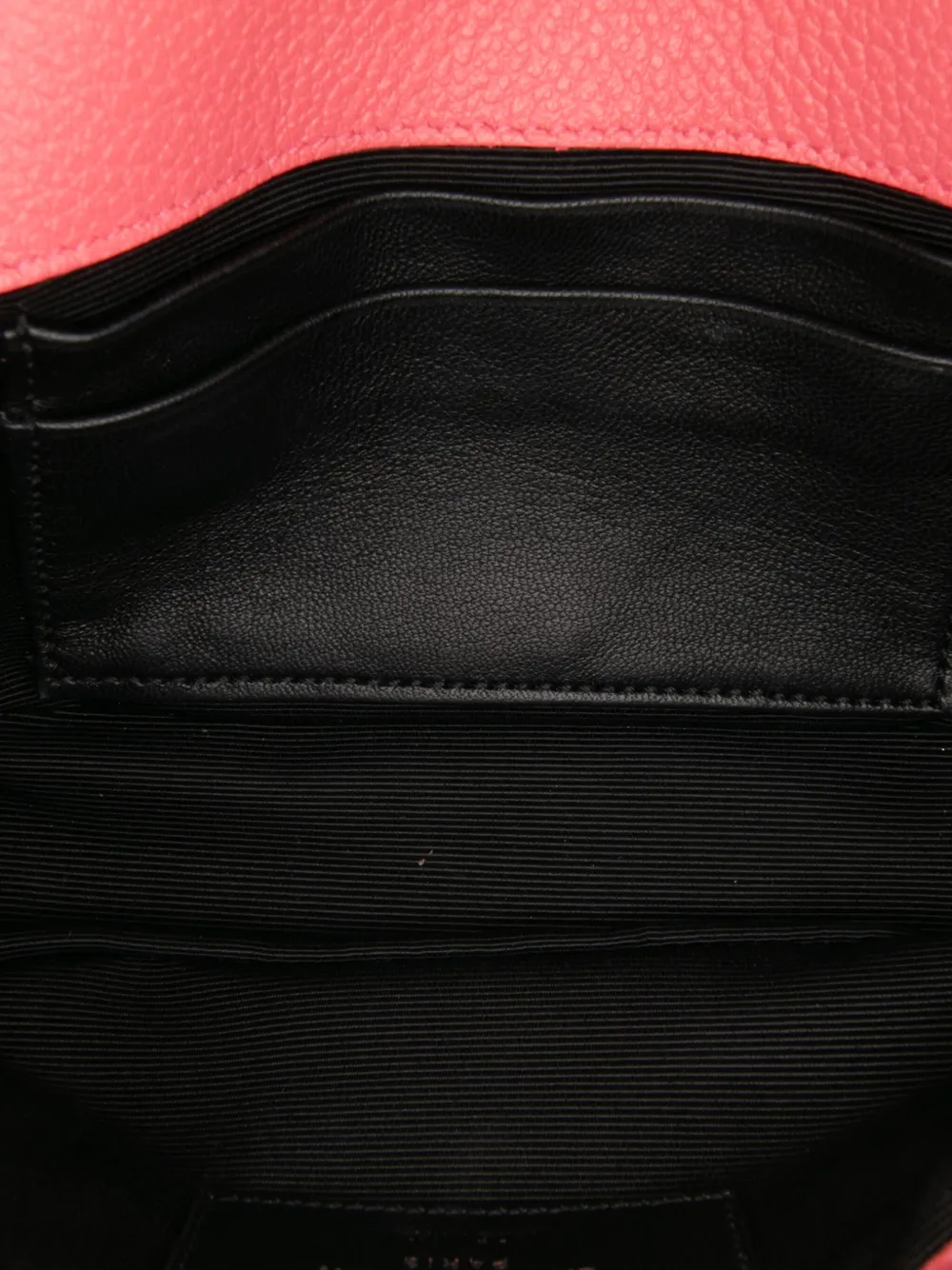Pre-owned Saint Laurent 2015 Baby Grained Calfskin Chevron Classic Monogram Chain Bag Crossbody Bag In Pink