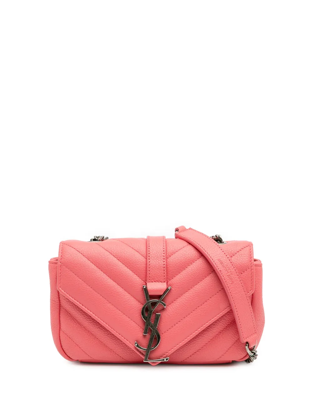 Saint Laurent Pre-Owned 2015 ベイビー グレインカーフ シェブロン クラシック モノグラム チェーン Saint Laurent Pre-Owned 2015 ベイビー グレインカーフ シェブロン クラシック モノグラム チェーン