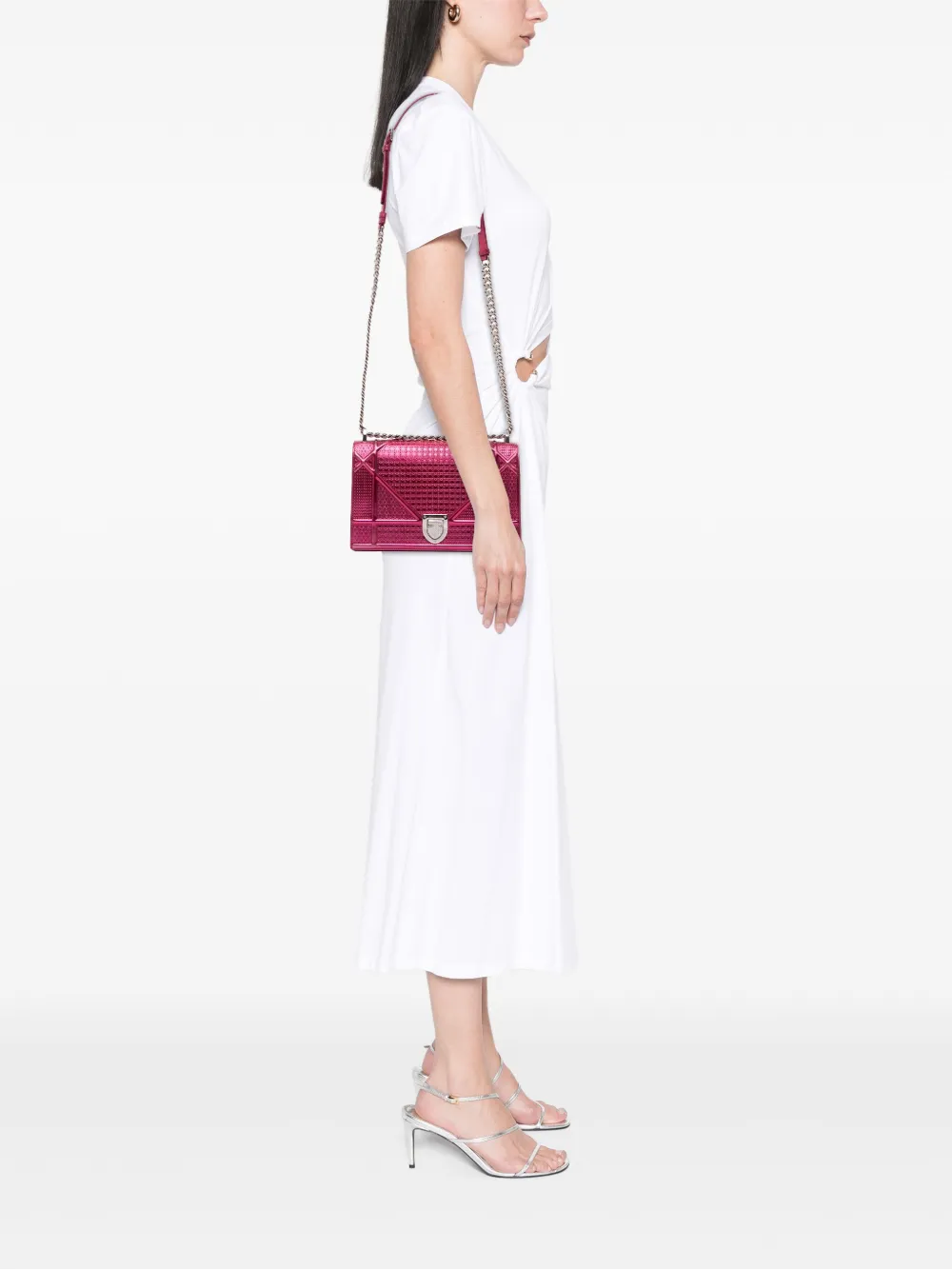 Christian Dior Pre-Owned 2016 Medium Metallic Patent Microcannage Diorama Flap crossbody bag | Pre-Owned | Image 2