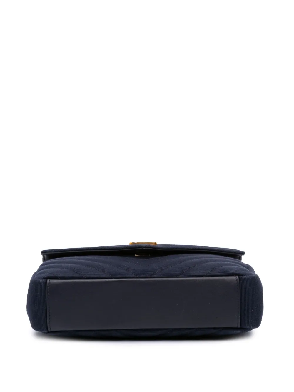 Pre-owned Saint Laurent 2022 Medium Canvas Chevron Monogram College Satchel In Blue