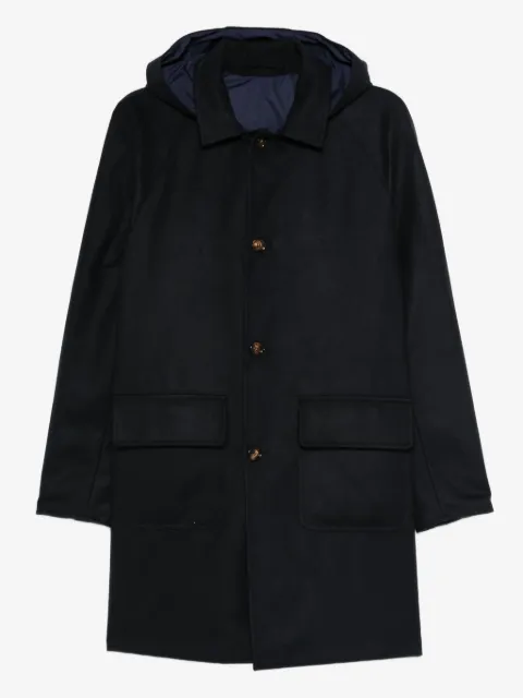 Kired hooded flap-pocket coat
