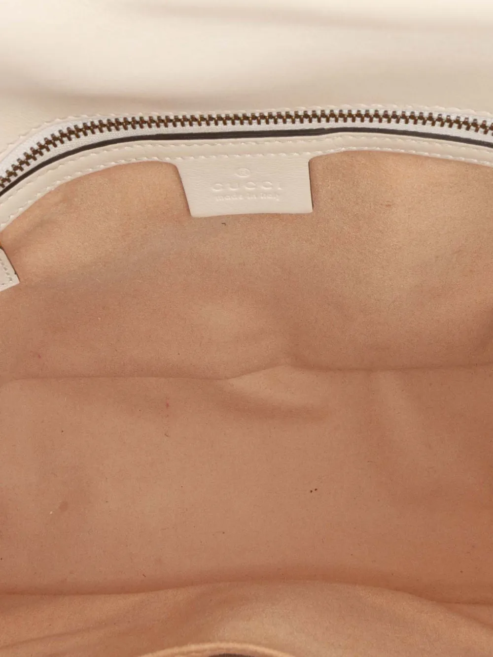 Pre-owned Gucci 2016-2025 Small Gg Marmont Matelasse Leather Top Handle Bag Satchel In White