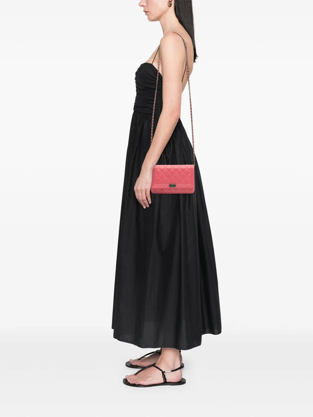 CHANEL Pre-Owned 2014 Lambskin Boy Wallet On Chain crossbody bag | Pre-Owned | Image 2