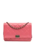 CHANEL Pre-Owned 2014 Lambskin Boy Wallet On Chain crossbody bag - Pink