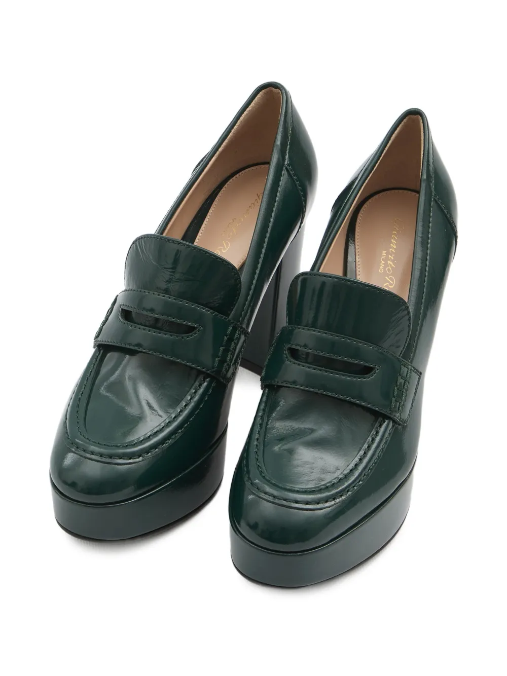 Gianvito Rossi 105mm penny-strap pumps Green